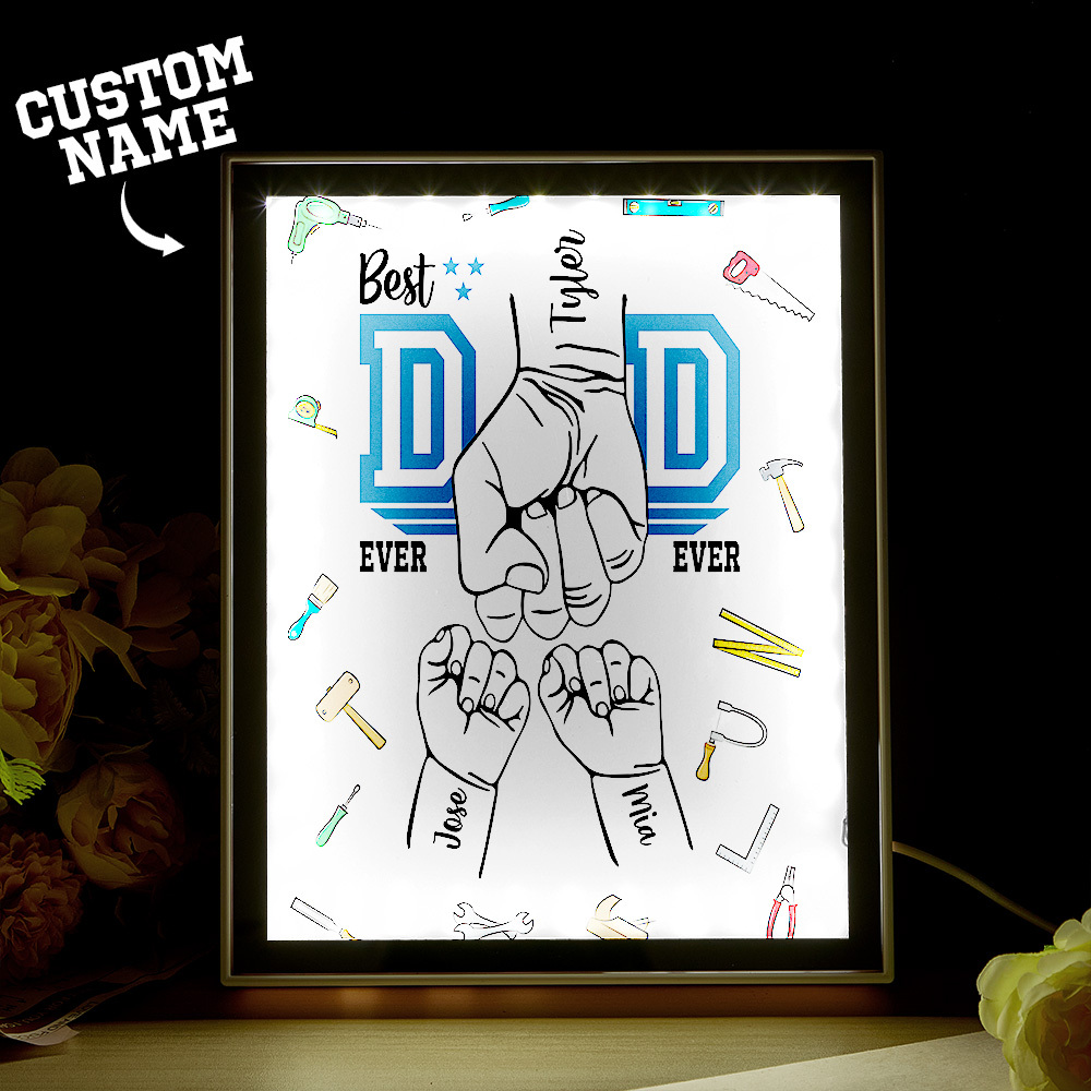 Customize Fist Mirror Light Box Father's Day Gifts - soufeelus