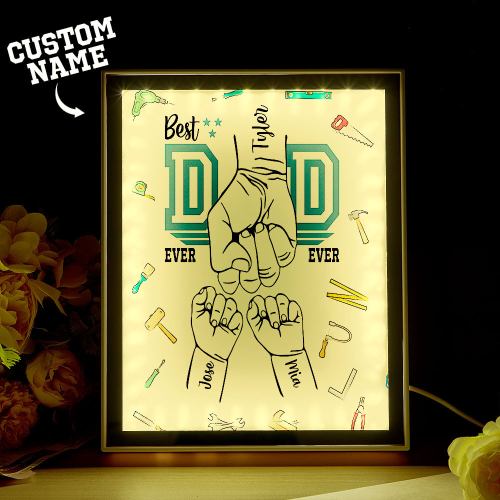 Customize Fist Mirror Light Box Father's Day Gifts - soufeelus