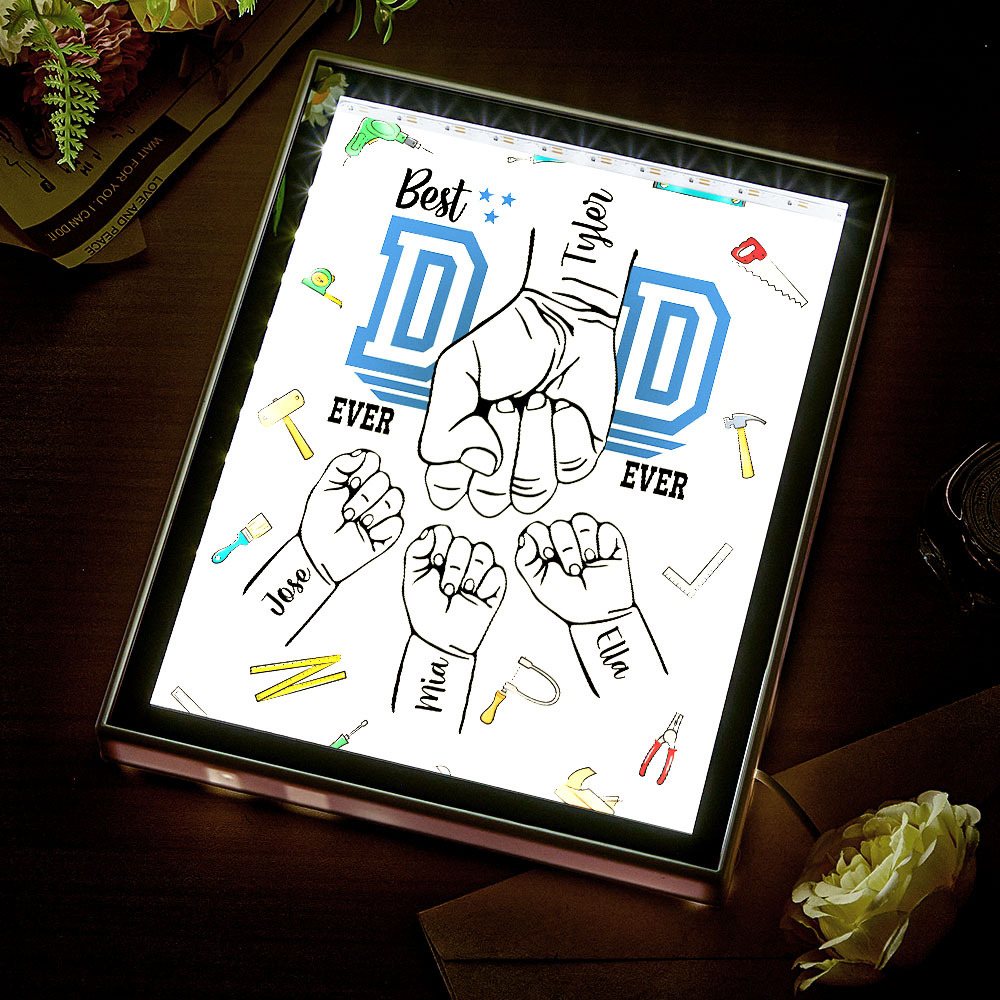 Customize Fist Mirror Light Box Father's Day Gifts - soufeelus