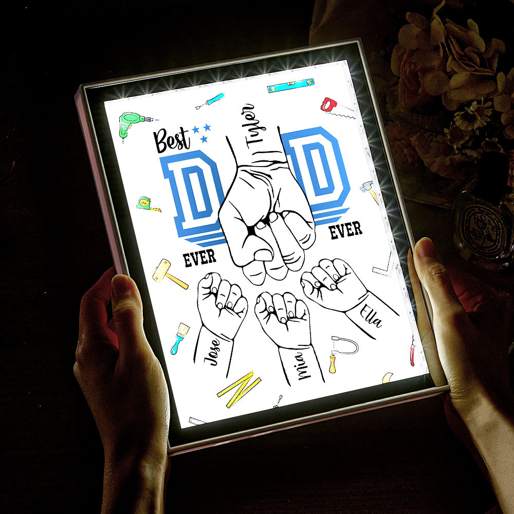 Customize Fist Mirror Light Box Father's Day Gifts - soufeelus