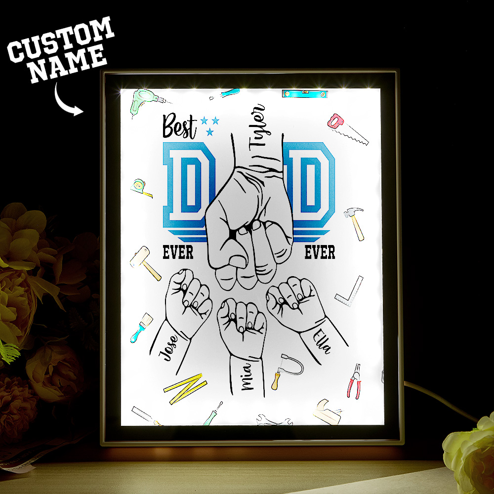 Customize Fist Mirror Light Box Father's Day Gifts - soufeelus