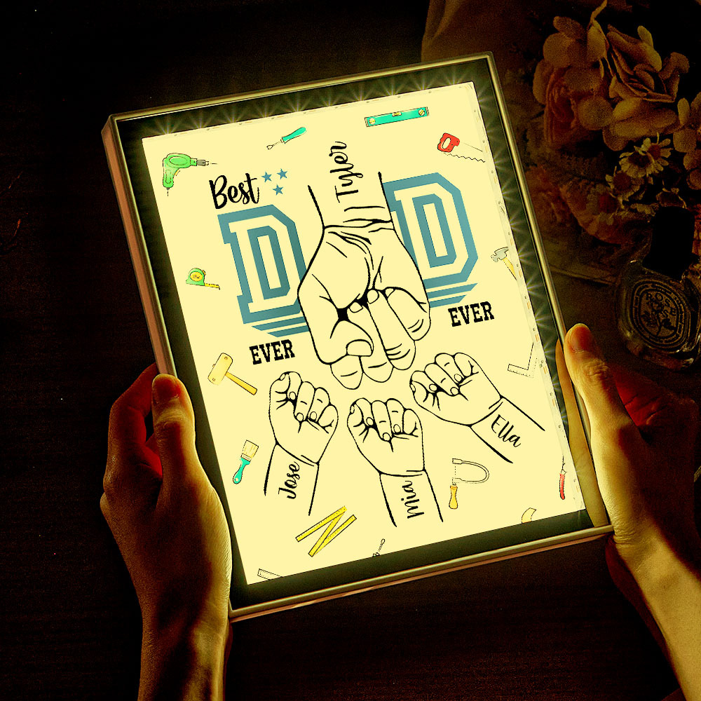 Customize Fist Mirror Light Box Father's Day Gifts - soufeelus