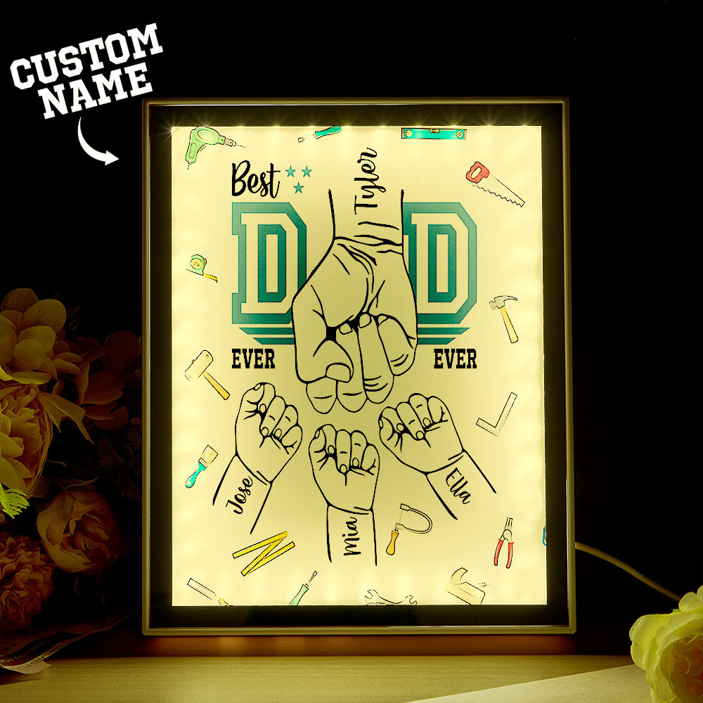 Customize Fist Mirror Light Box Father's Day Gifts - soufeelus