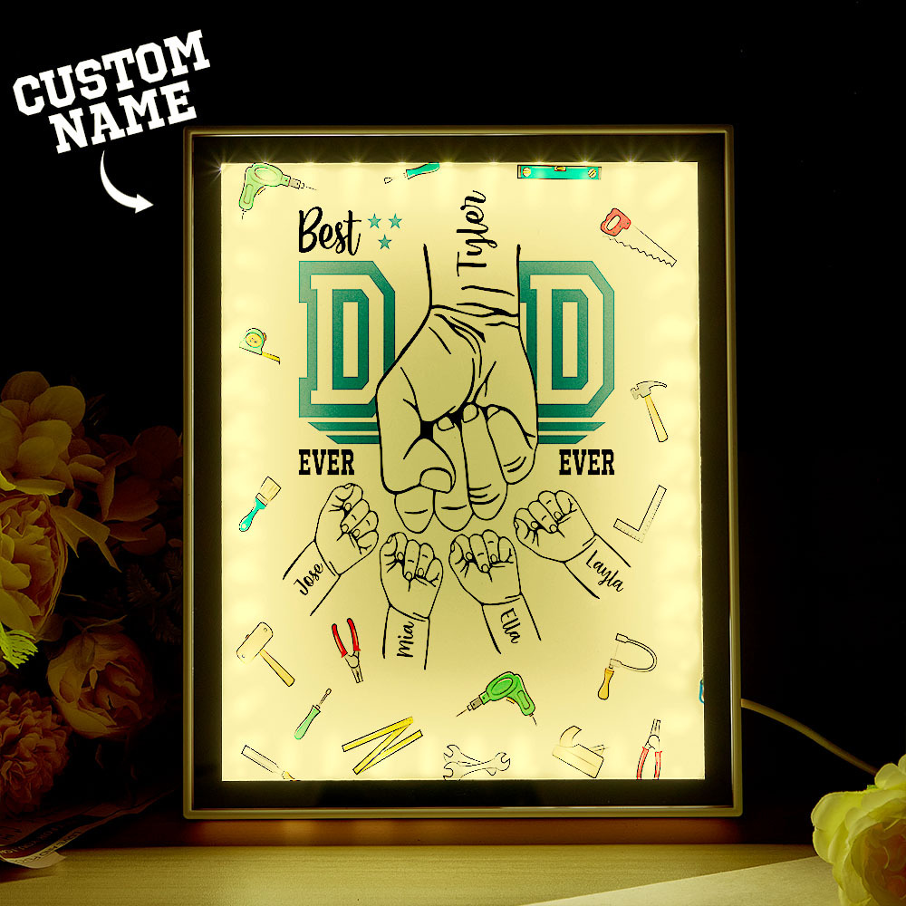 Customize Fist Mirror Light Box Father's Day Gifts - soufeelus