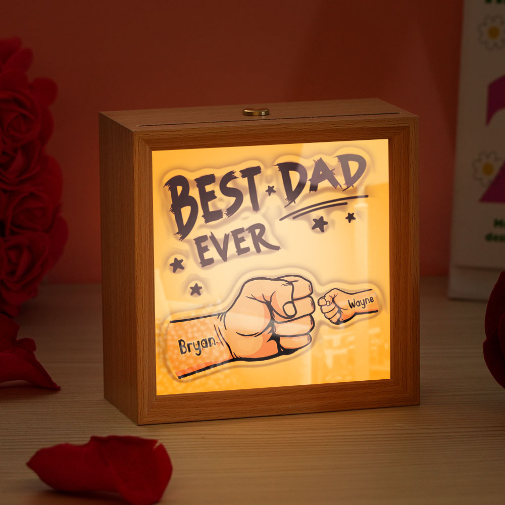 Personalized Mirror Light Custom Fist Mirror Night Light Custom Kids Names Best Gifts Father's Day Gifts - soufeelus