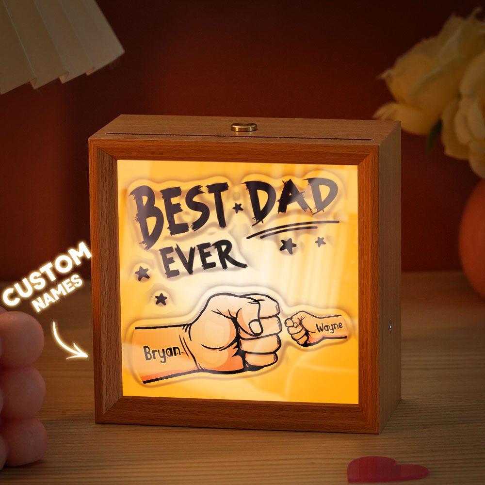 Personalized Mirror Light Custom Fist Mirror Night Light Custom Kids Names Best Gifts Father's Day Gifts - soufeelus