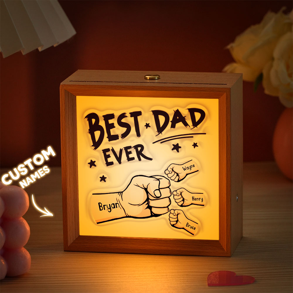 Personalized Mirror Light Custom Fist Mirror Night Light Custom Kids Names Best Gifts Father's Day Gifts - soufeelus