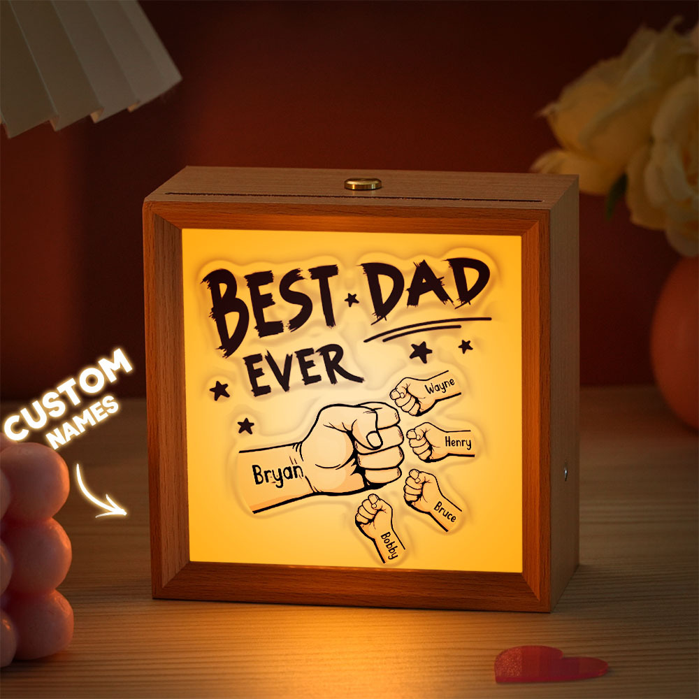 Personalized Mirror Light Custom Fist Mirror Night Light Custom Kids Names Best Gifts Father's Day Gifts - soufeelus