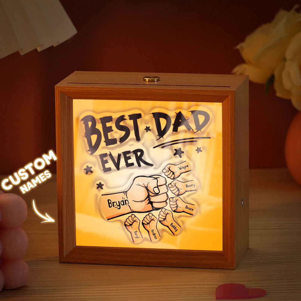 Personalized Mirror Light Custom Fist Mirror Night Light Custom Kids Names Best Gifts Father's Day Gifts - soufeelus