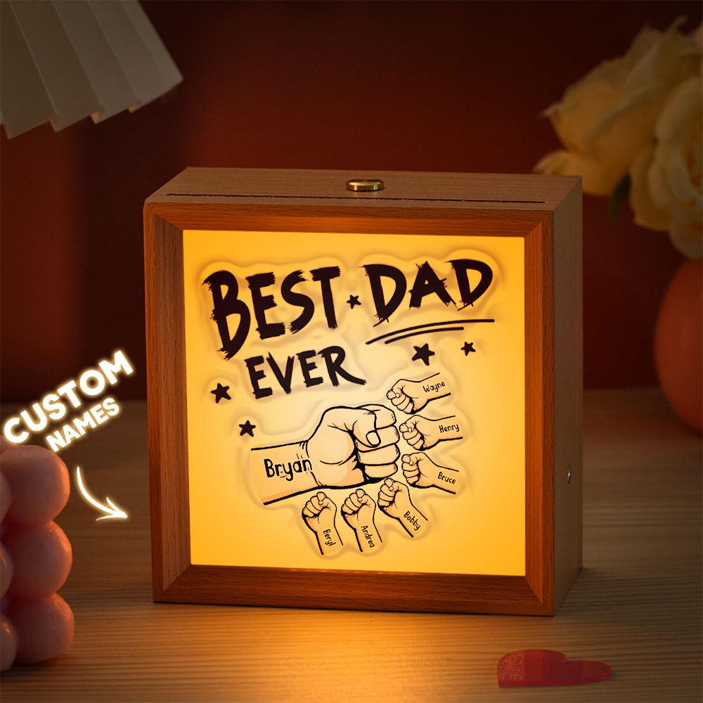 Personalized Mirror Light Custom Fist Mirror Night Light Custom Kids Names Best Gifts Father's Day Gifts - soufeelus