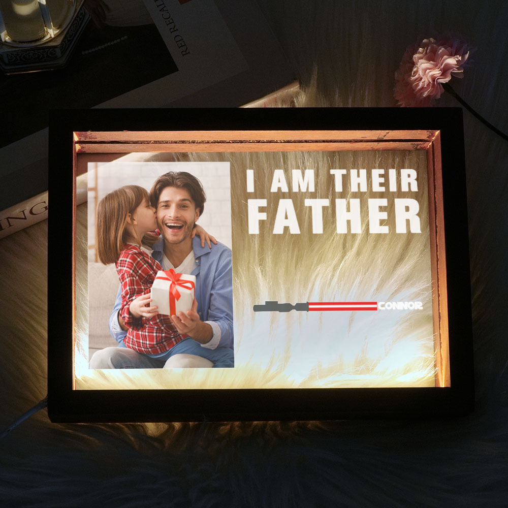 Personalized I Am Their Father Night Light Frame Box Saber Plaque Personalized Gift Father's Day Gifts - soufeelus