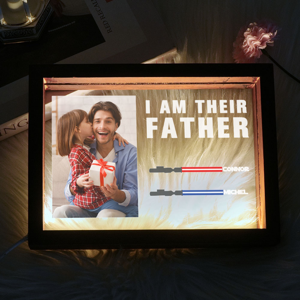 Personalized I Am Their Father Night Light Frame Box Saber Plaque Personalized Gift Father's Day Gifts - soufeelus