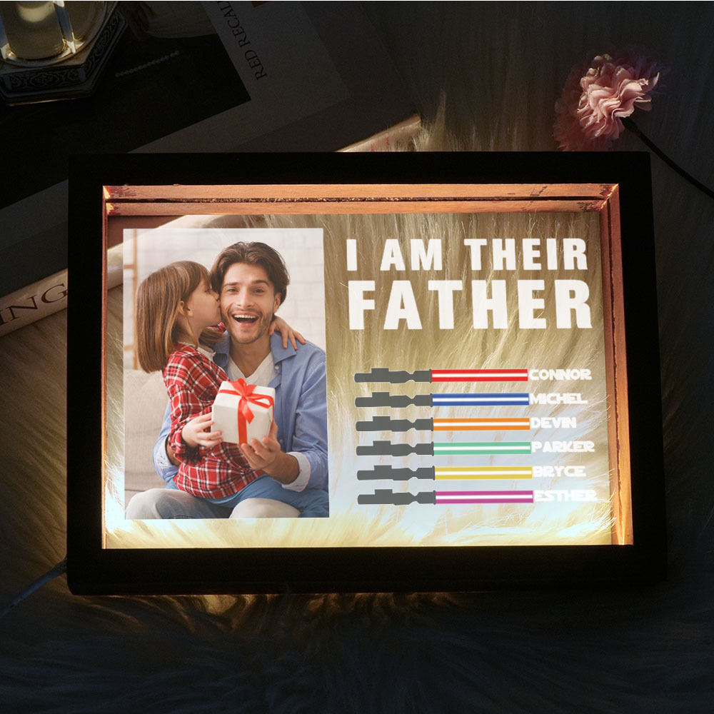 Personalized I Am Their Father Night Light Frame Box Saber Plaque Personalized Gift Father's Day Gifts - soufeelus