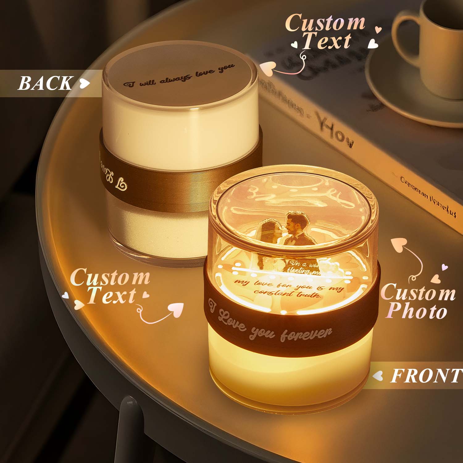 Memorial Gift Customized Night Light Creative Flip Light Acrylic Hourglass Lamp Corporate Campus Anniversary Gift