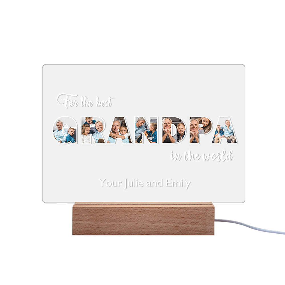 Custom Night Light Personalized Photo Acrylic Lamp Father's Day Gifts for Grandpa - soufeelus