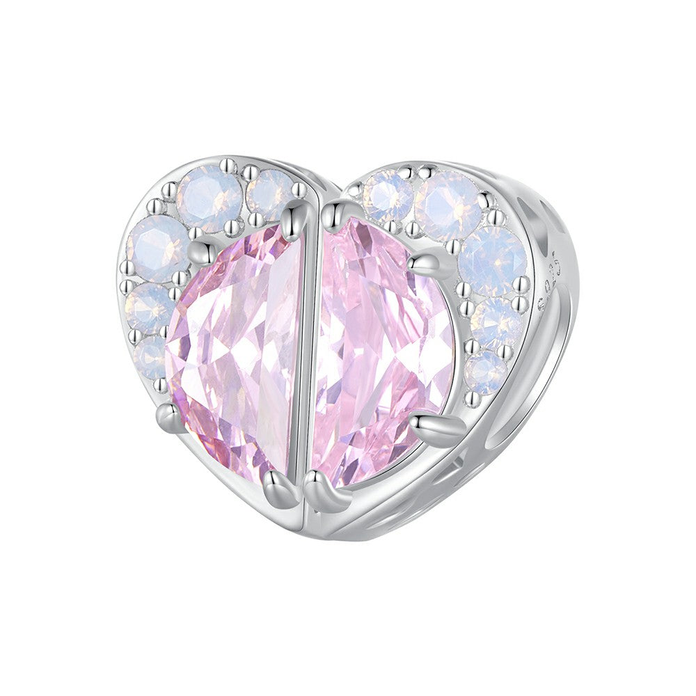 pink diamond heart charm 925 sterling silver xs1954