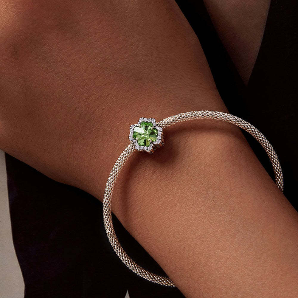diamond four leaf clover charm 925 sterling silver xs1961