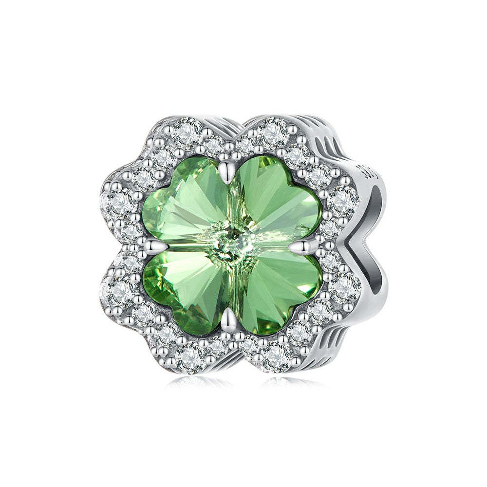 diamond four leaf clover charm 925 sterling silver xs1961