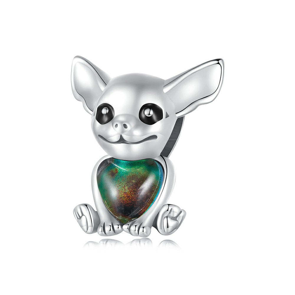 temperature discoloration chihuahua dog pet charm 925 sterling silver xs1963