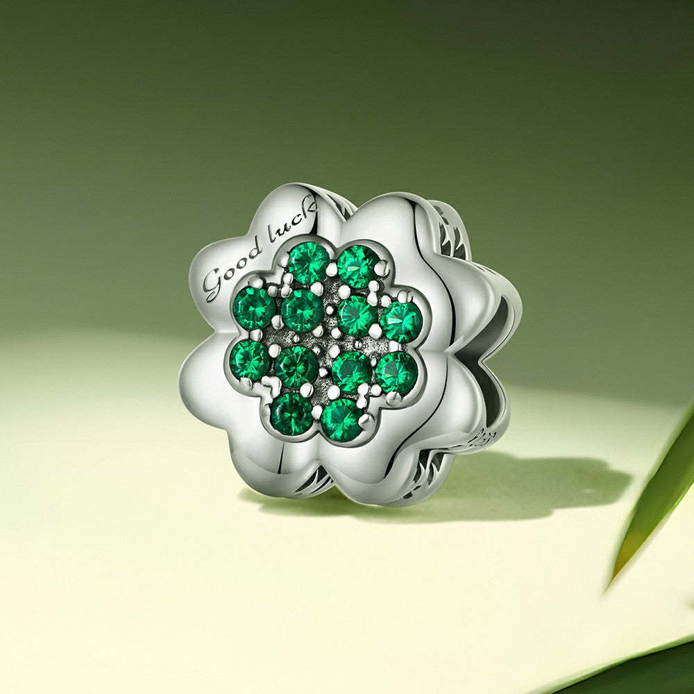 good luck four leaf clover charm 925 sterling silver xs1964