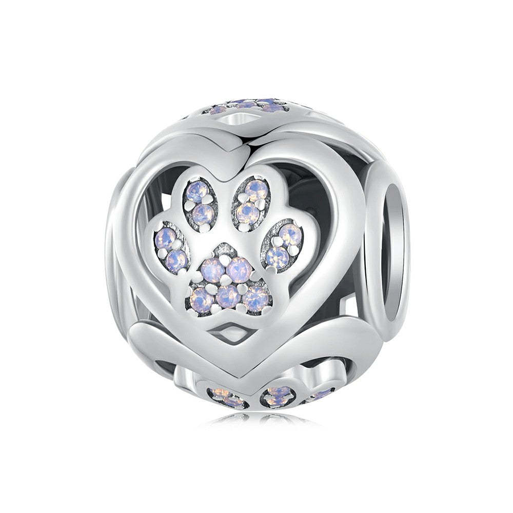 pet paw prints charm 925 sterling silver xs1969