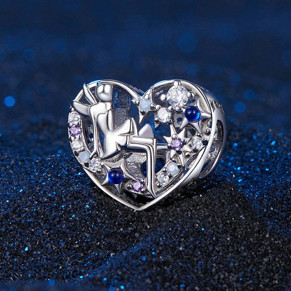 day and night elf heart charm 925 sterling silver xs1977