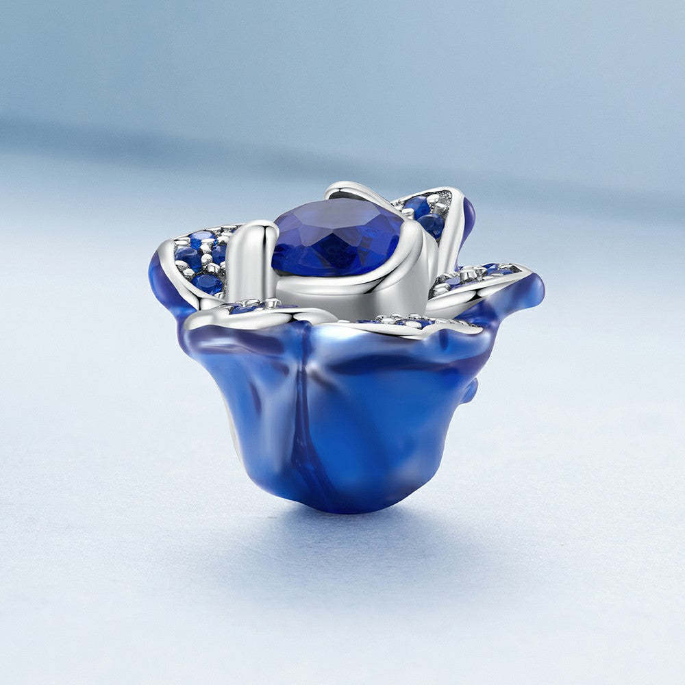 blue enchantress rose charm 925 sterling silver xs1980