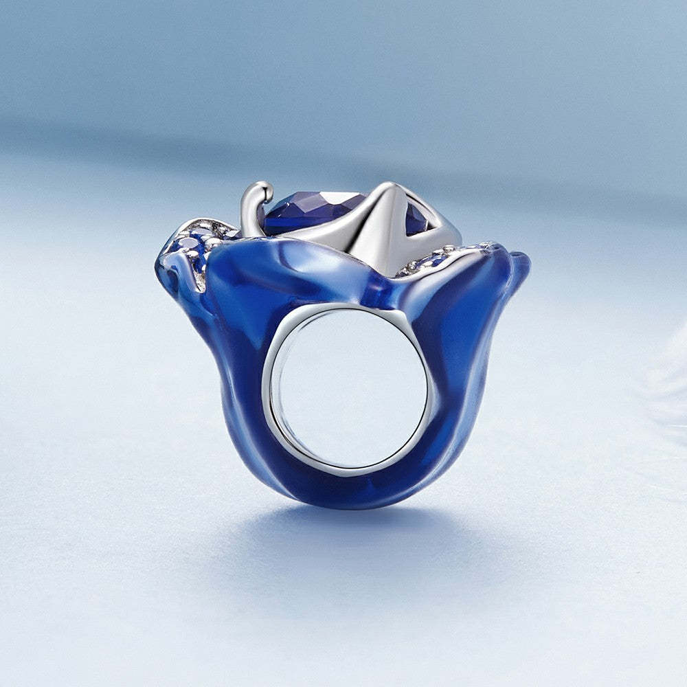 blue enchantress rose charm 925 sterling silver xs1980