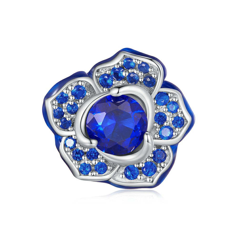 blue enchantress rose charm 925 sterling silver xs1980