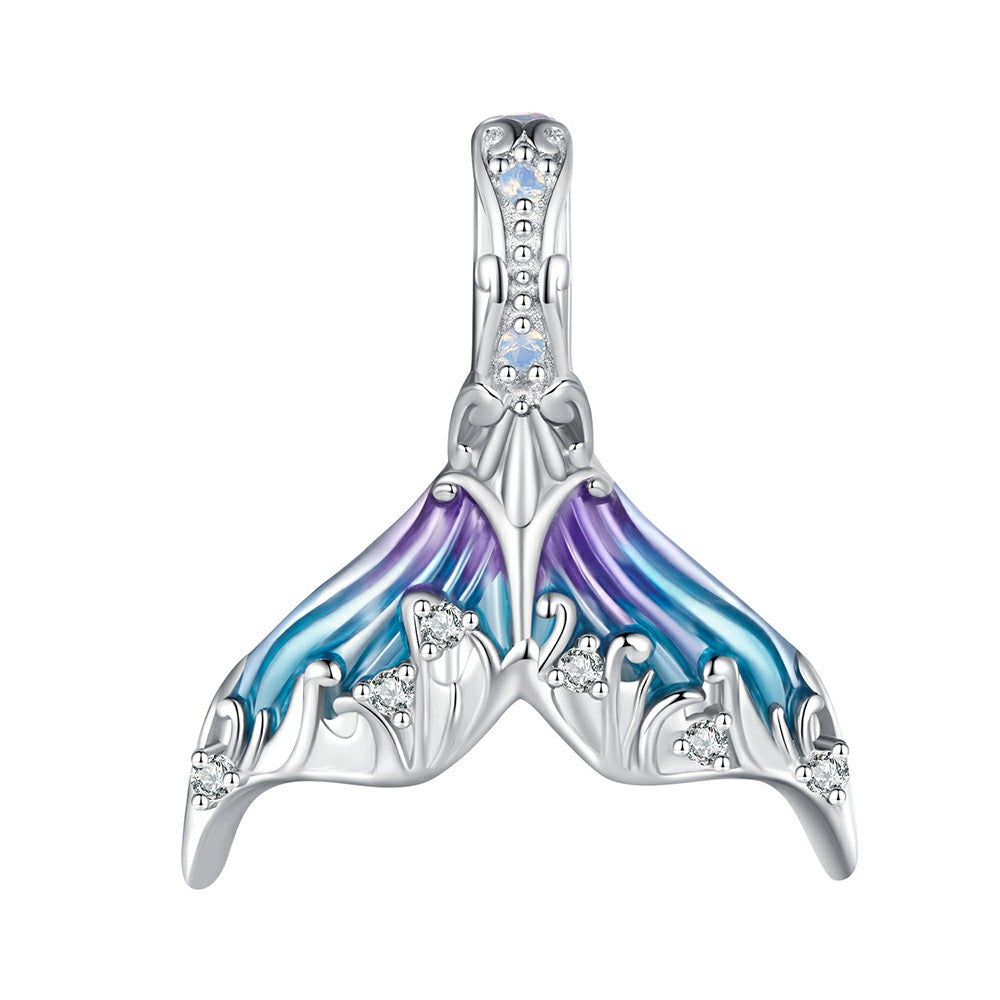 mermaid tail charm 925 sterling silver xs1990