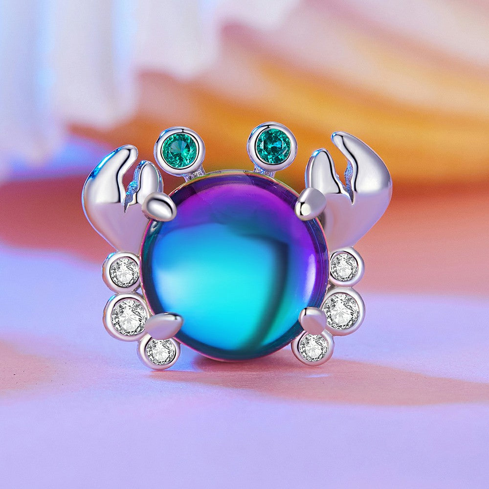 colorful crab charm 925 sterling silver xs2015