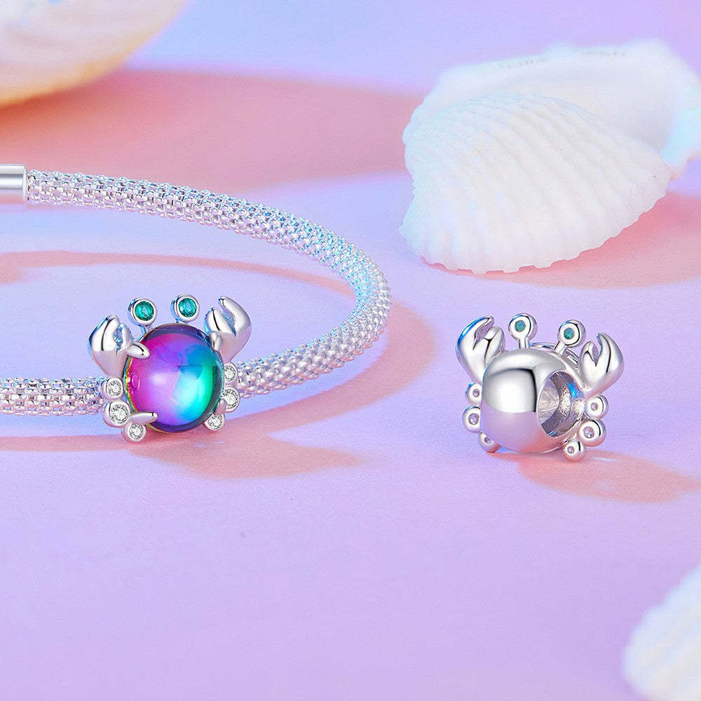 colorful crab charm 925 sterling silver xs2015