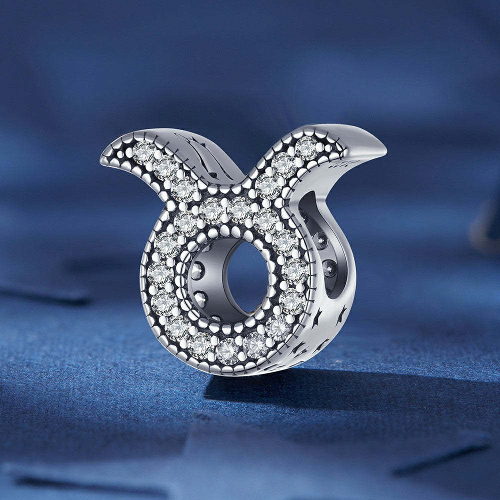 taurus lucky zodiac sign charm 925 sterling silver xs2056