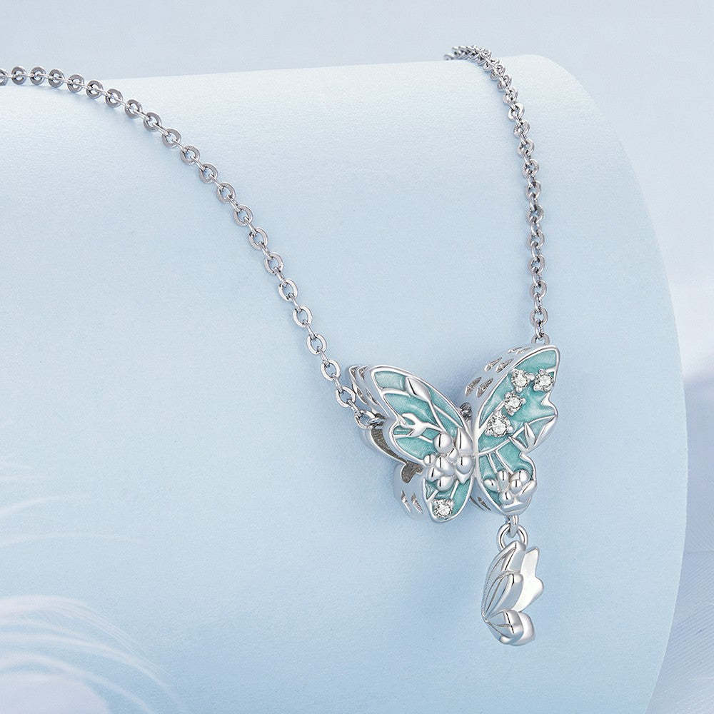flower butterfly charm 925 sterling silver xs2066