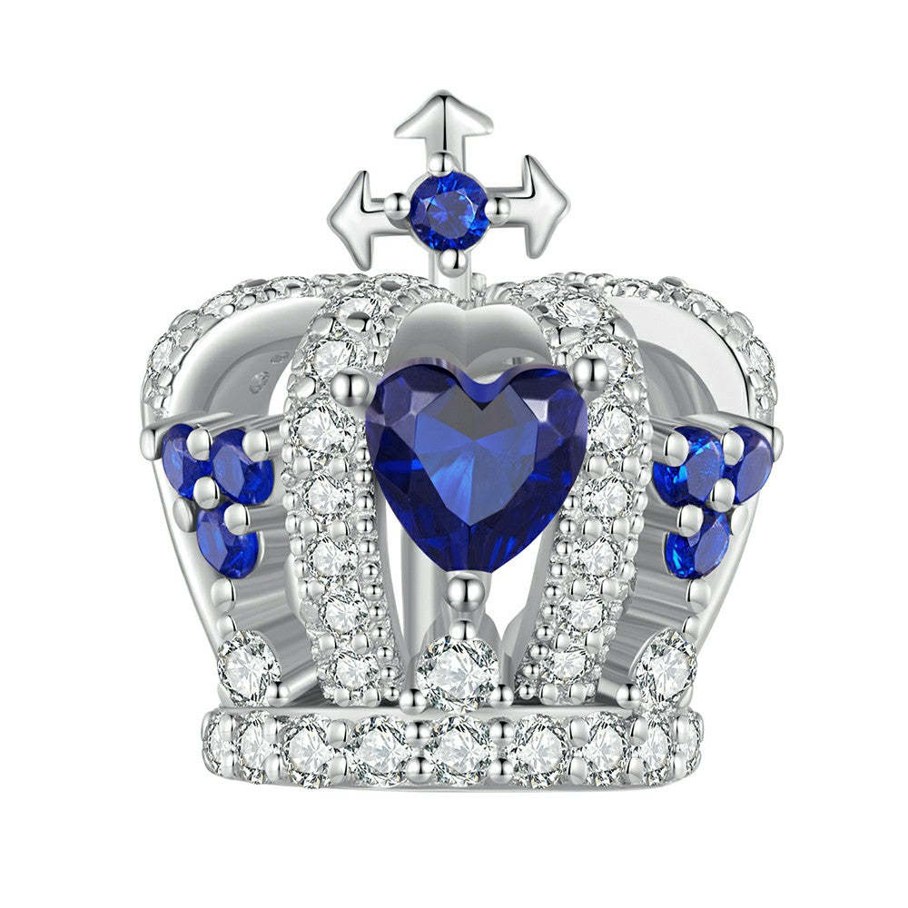 crown blue zircon charm 925 sterling silver xs2071