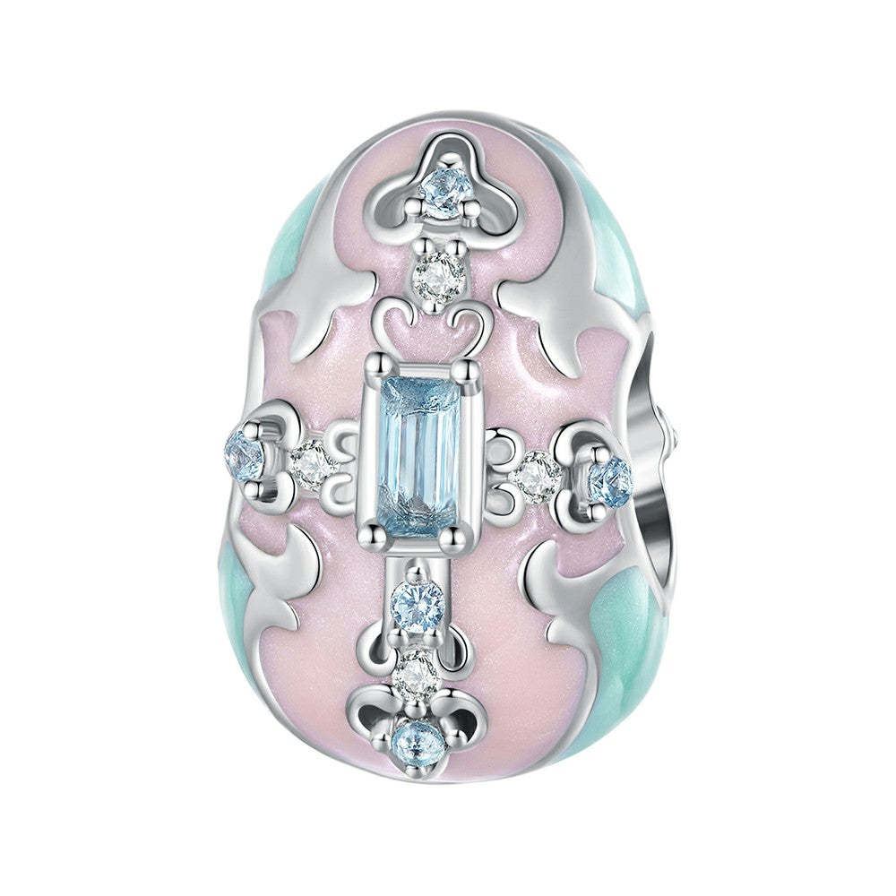 easter egg pink charm 925 sterling silver for easter xs2086