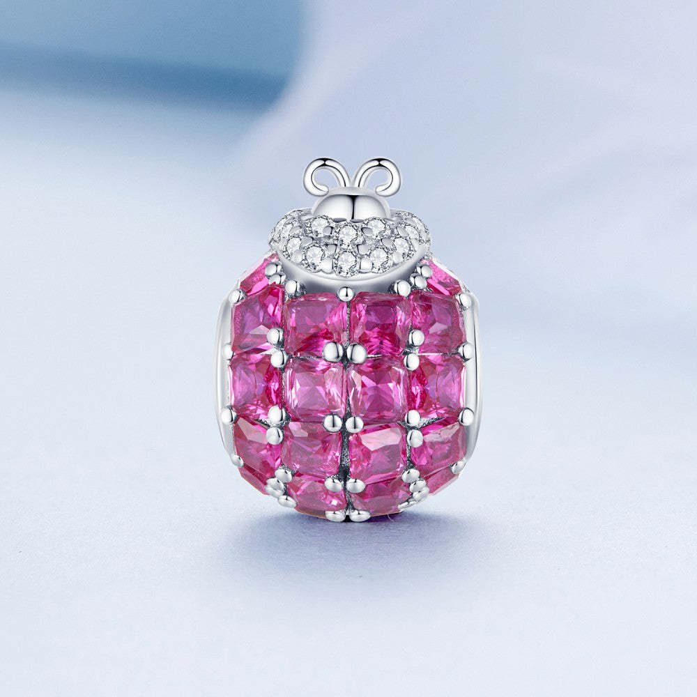 ladybug deep pink charm 925 sterling silver xs2098