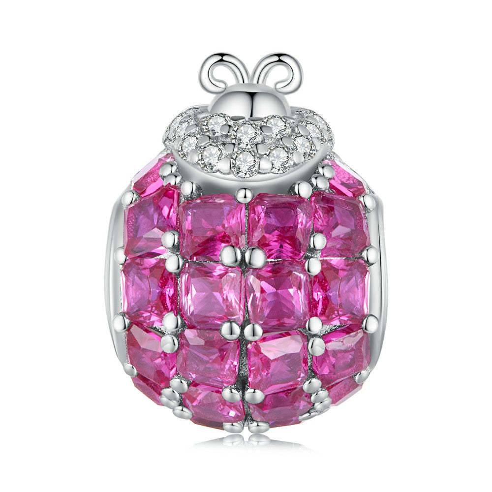 ladybug deep pink charm 925 sterling silver xs2098