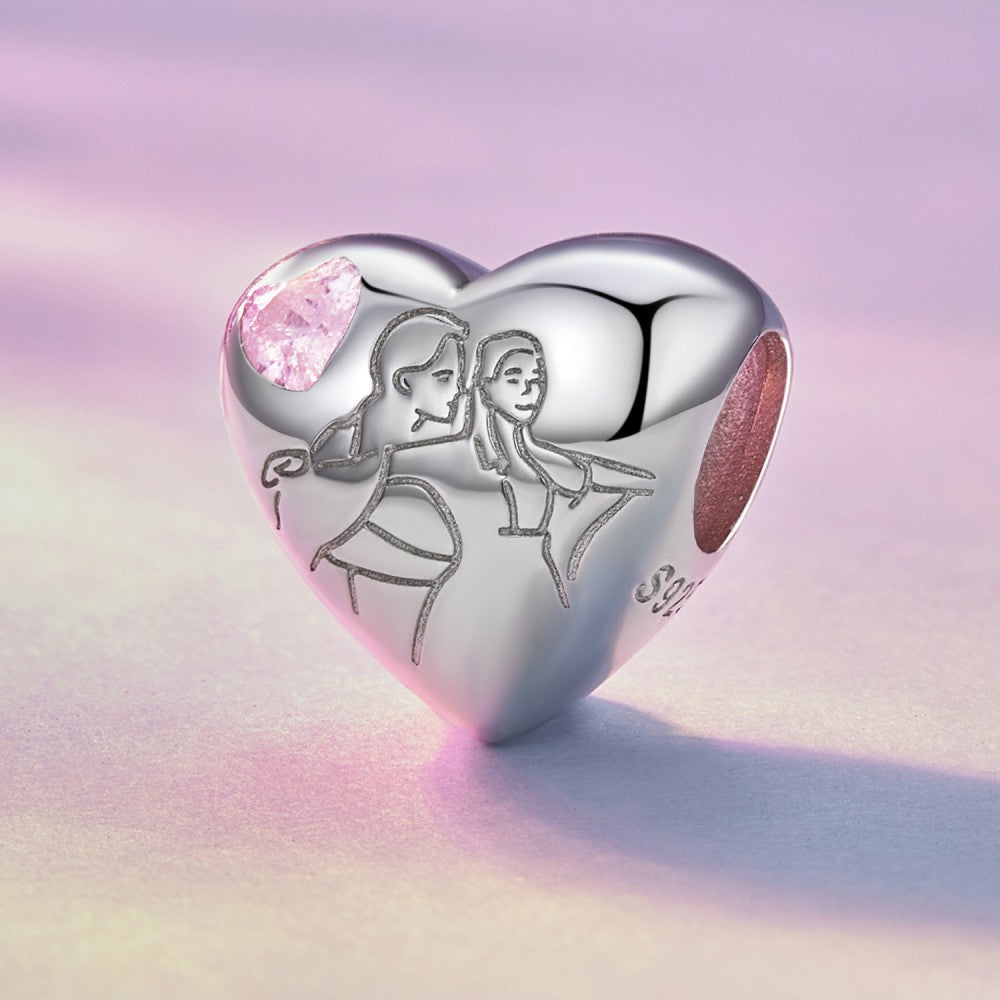 life and death together pink zircon charm 925 sterling silver xs2108