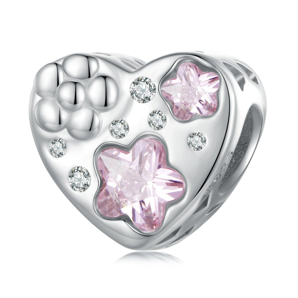 love flower pink charm 925 sterling silver xs2111