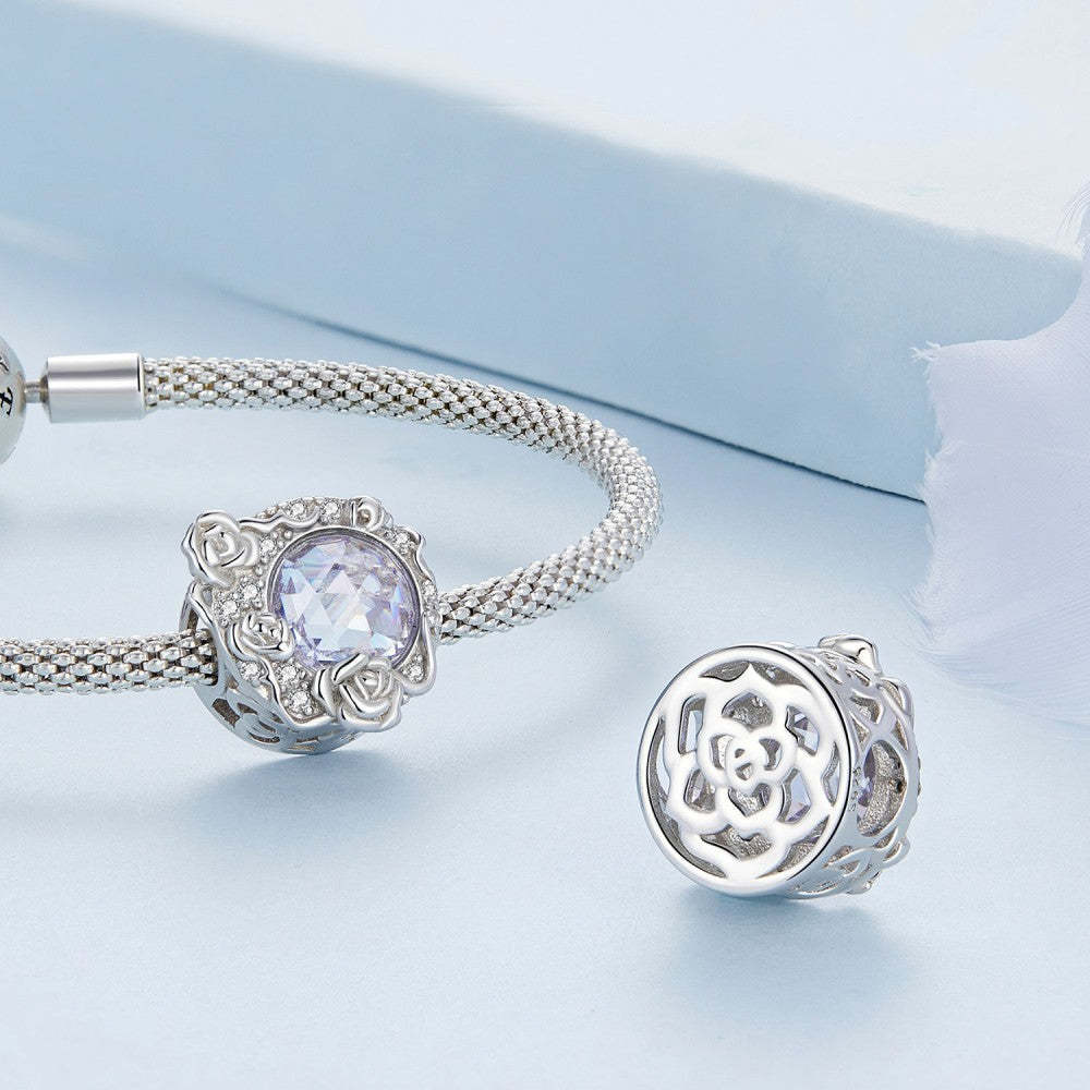 moon rose purple charm 925 sterling silver xs2135