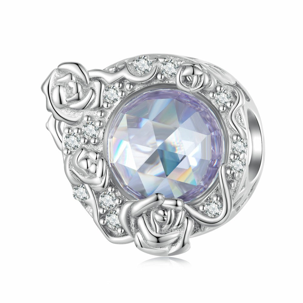 moon rose purple charm 925 sterling silver xs2135
