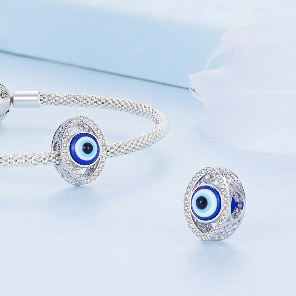 evil eye white zircon charm 925 sterling silver xs2138