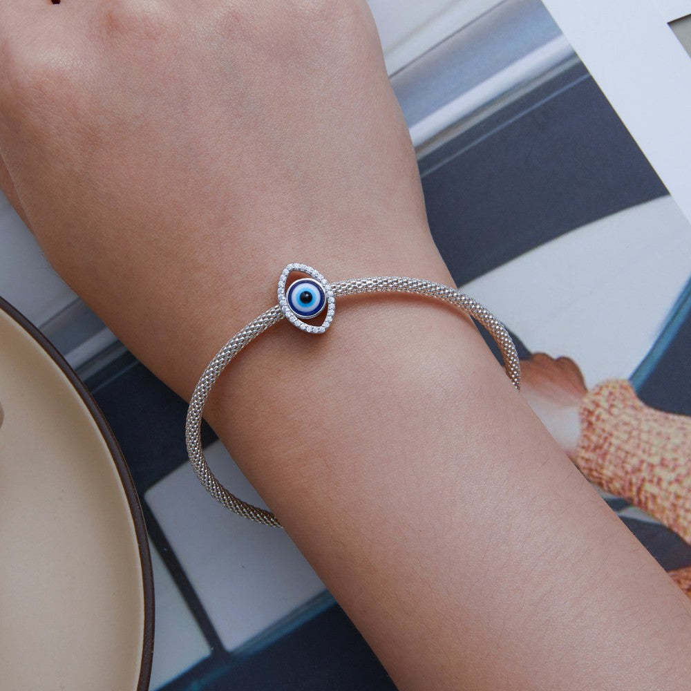 evil eye white zircon charm 925 sterling silver xs2138