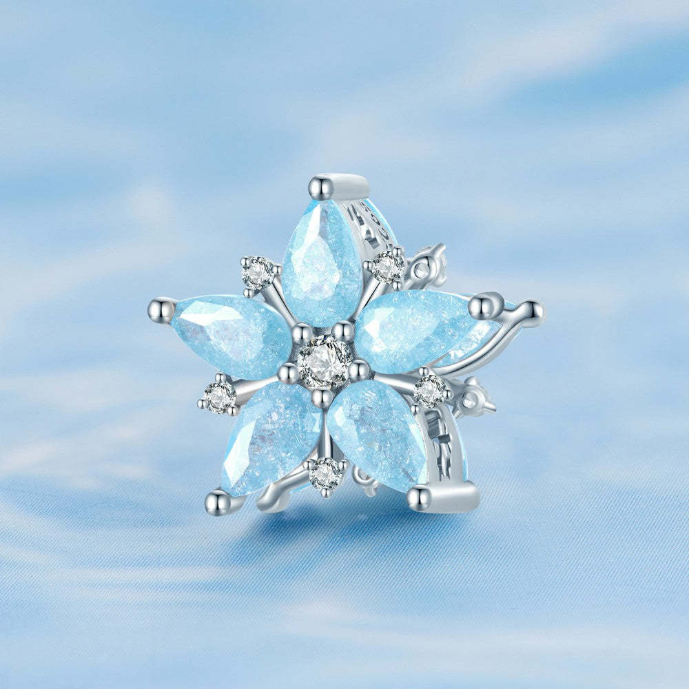 snowflake blue charm 925 sterling silver xs2148