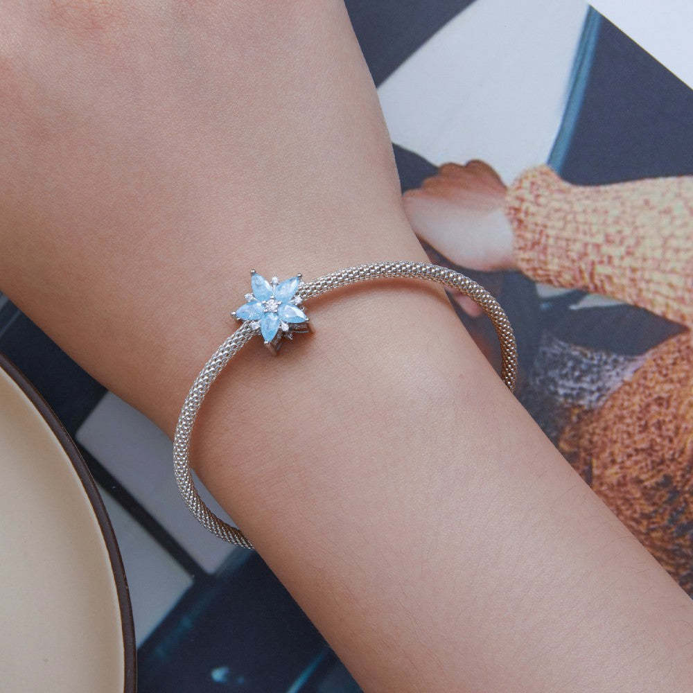 snowflake blue charm 925 sterling silver xs2148