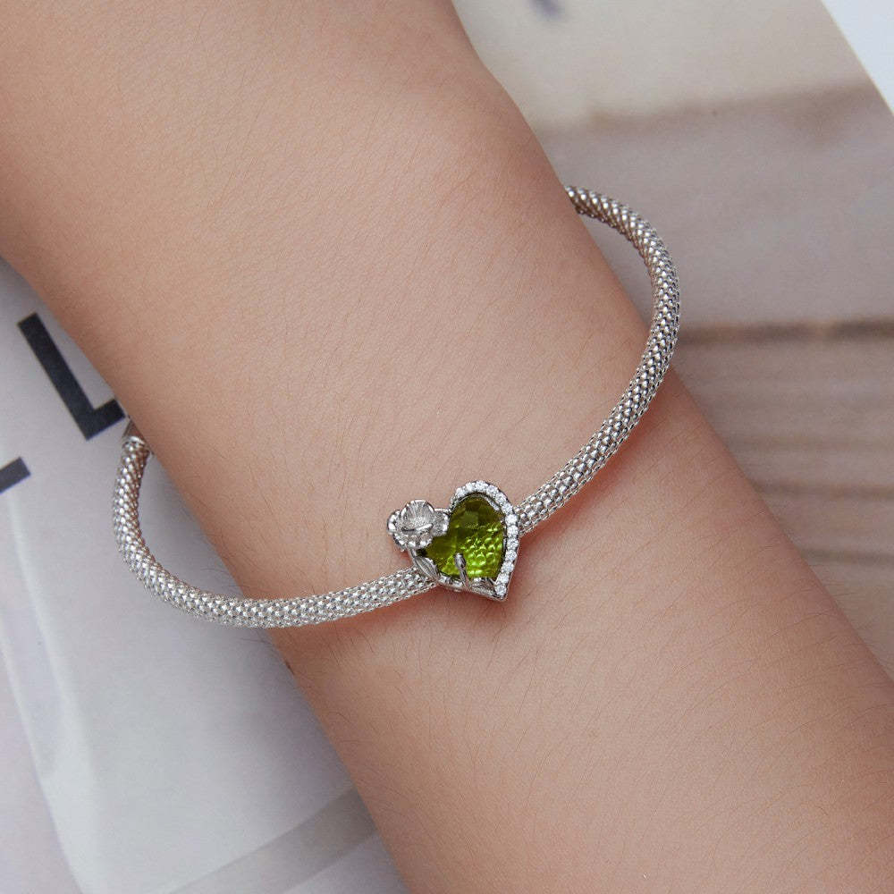 august birthstone light green charm 925 sterling silver xs2166