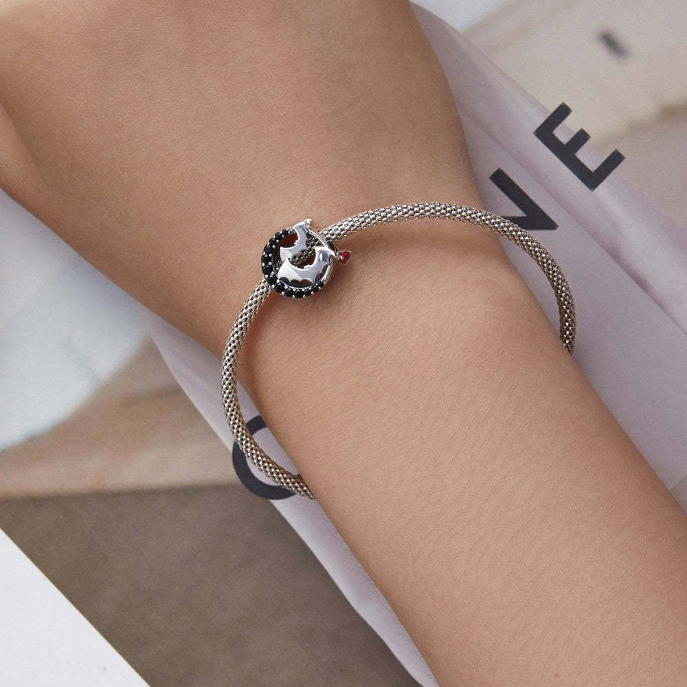 bat pink zircon charm 925 sterling silver xs2176