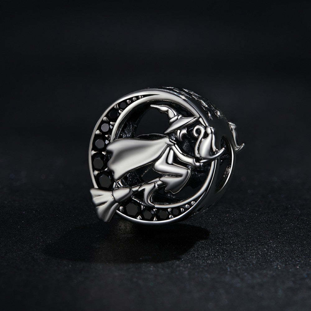 witch black zircon charm 925 sterling silver xs2178