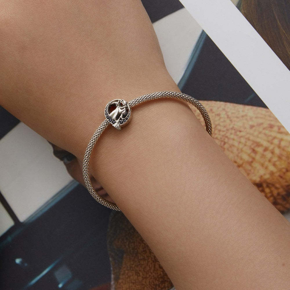 witch black zircon charm 925 sterling silver xs2178
